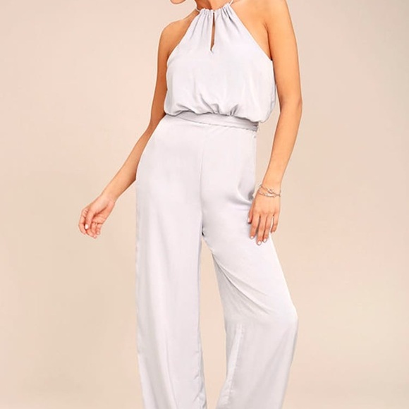 Lulus Pants - Lulu’s NWT Dance With You Light Grey Jumpsuit 🔥 Highly rated and sold out!